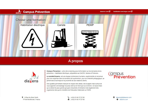 Plateforme Elearning - Captures écran Protection, questionnaire choix multiple, électricité