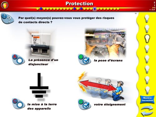 Protection, questionnaire choix multiple, �lectricit�